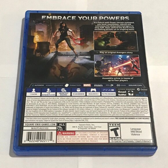 PS4 Marvel Avengers For Playstation 4 Mint - Picture 2 of 4